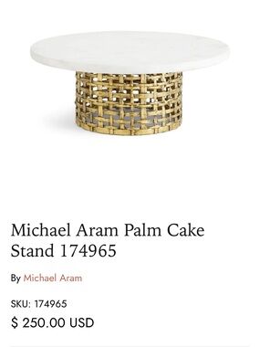 Michael Aram Palm Top Cake Stand with Gold Woven Base